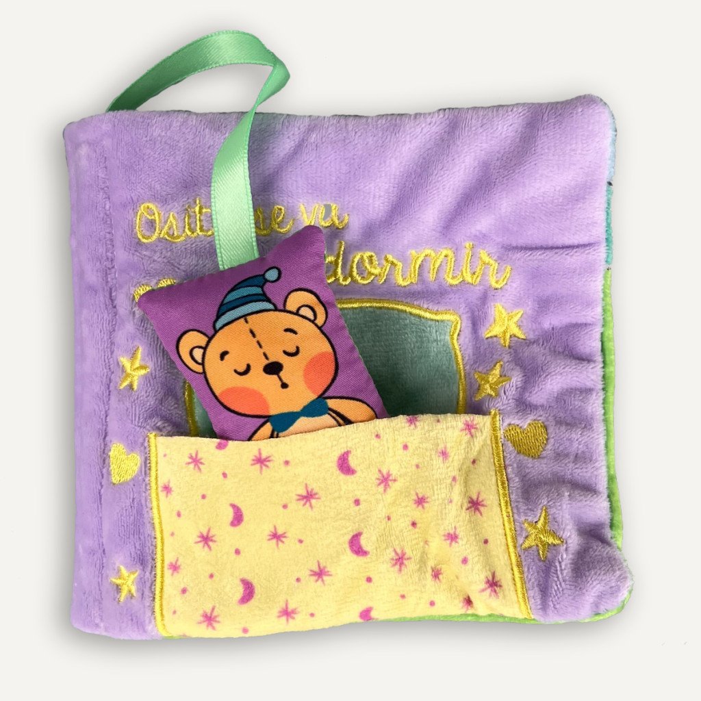 Cuentos para bebés - El osito se va a dormir : Libro de tela suave para bebés entre 0 y 36 meses. Interactivo y con un osito de juguete.