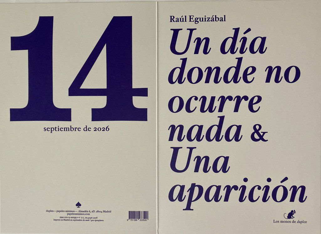 Un día donde no ocurre nada y Una aparición (dos poemas)